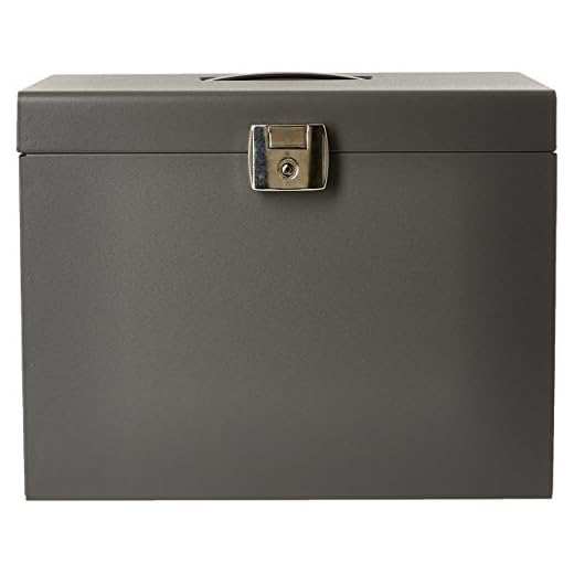 Esselte 11896 - Maleta metálica de archivo con 5 carpetas colgantes A4, color gris (antracita)