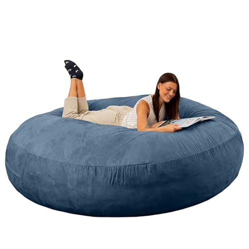 Image of Jaxx 6 Foot Cocoon - 2-in-1 Convertible Bean Bag Bed & Large Bean Bag Chair for Adults, Navy