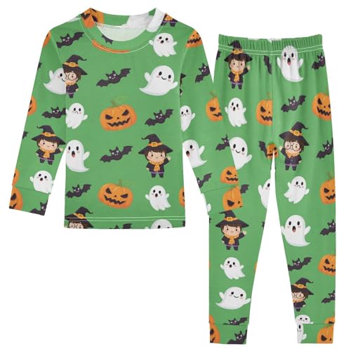 Pajama Sets Long Sleeve Halloween Themed Cute Characters Soft Comfy Sleepwear 2 Piece PJS 3-8T