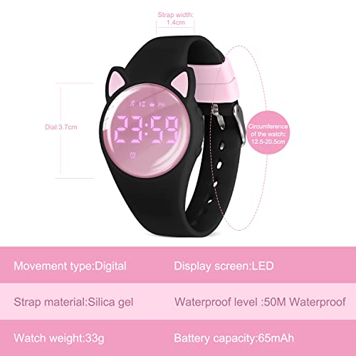 Image of Kids Watches for Girls Boys Digital Sport Watch with Step Counter Pedometer Vibration Alarm Clock, No App Waterproof Fitness Tracker Kids Watch Boys Girls Teens Students Ages 5-16