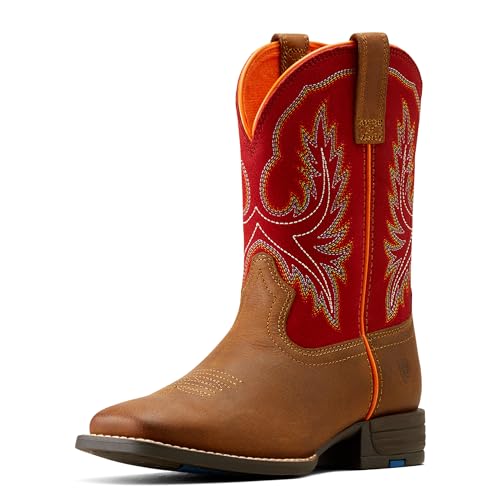 ARIAT Kids' Wilder Western Boot, Ruby Red/Grand Canyon, 1