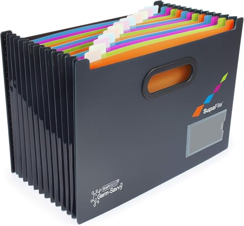 Rapesco 1489 SupaFile 13-Part Desktop Expanding File, A4, Black