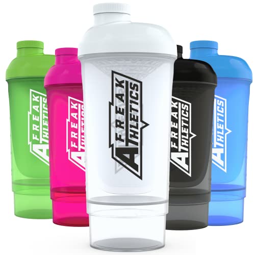Freak Athletics Shaker Bouteille avec stockage pour shaker protéiné Blanc 500 ml Cover