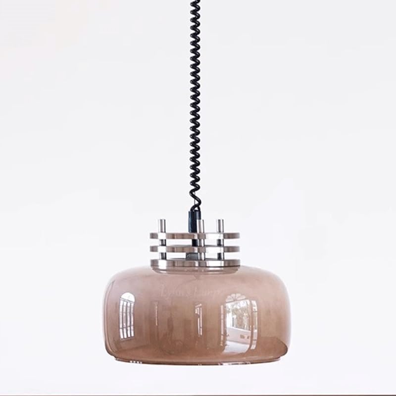 Lampe suspendue en verre rond de 12,9" et son petit lustre raffiné