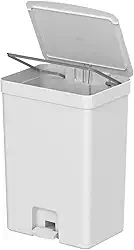 Lixeira para cozinha banheiro com pedal OU Trium 30 litros branca