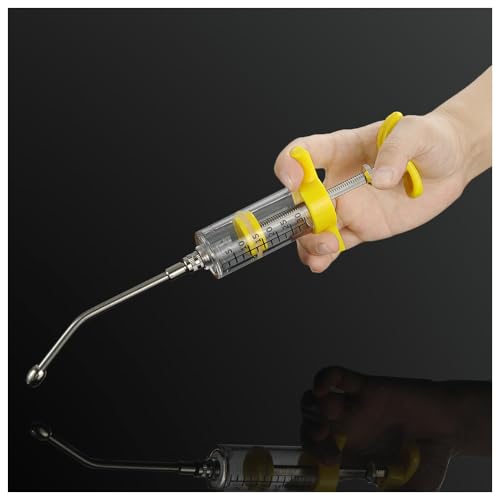 Reusable Goats Syringe Drench Gun Adjustable Dosage Reusable Suitable for Goat Horse Sheep Pig Cattle Dog Cat (30ML)