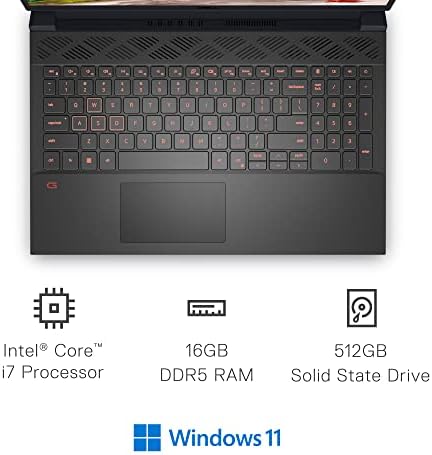 Dell G15 5520 15.6" FHD 165Hz Gaming Laptop, Intel Core i7-12700H, NVIDIA GeForce RTX 3060 6GB, 16GB RAM, 512GB SSD, Backlit Keyboard, Windows 11 Home (Grey)