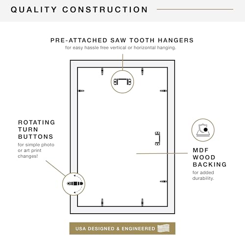 MCS Studio Gallery 11x17 Picture Frame Gray Woodgrain, Rectangle Photo Frame for Photos, Posters & Art Prints (1-Pack)