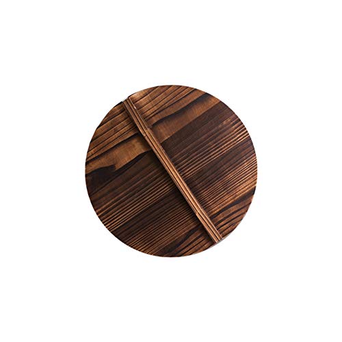 Smartcoco Japanese Style Natural Wooden Pot Cover with Large Handle Anti-Hot Anti-Spillover Pan Lid Home Kitchen Supplies