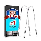 Antonki 2 Stück Zungenschaber aus Edelstahl – Zungenreiniger für Männer und Frauen...