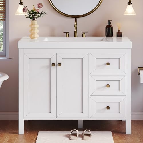 YITAHOME 42' Bathroom Vanity with Sink Set, Vintage Bathroom Cabinet...