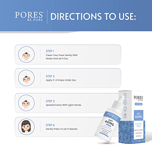 Image of PORES Be Pure Anti Aging Face Serum with Retinol & Hyaluronic Acid | Fine Line & Wrinkle Reducer for Youthful Glow | Skin Firming & Brightening Serum for Women & Men | All Skin Types - 30ml