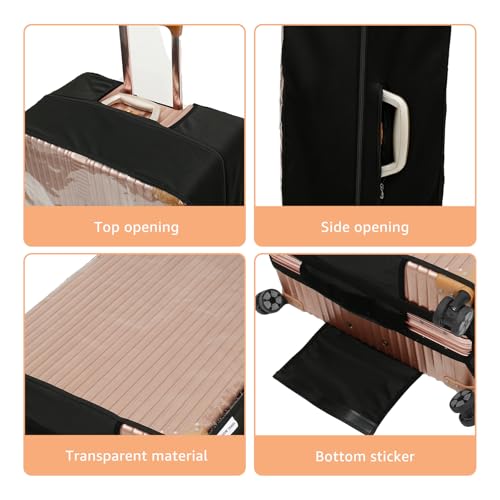Luggage Cover Protectors, Clear Pvc Suitcase Cover, Transparent Luggage Protector, Waterproof Suitcase Covers Dustproof Anti-Scratch Protective Covers for Luggage Travel Luggage Sleeve (S)3