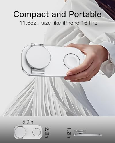 Image of Keepro 3-in-1 Charging Station for Apple Device, Foldable Magnetic Wireless Fast Charger Stand Compatible with MagSafe for iPhone 17e /17 /16 /15 /14 /13 /12 /Air Series, Apple Watch & AirPods-White