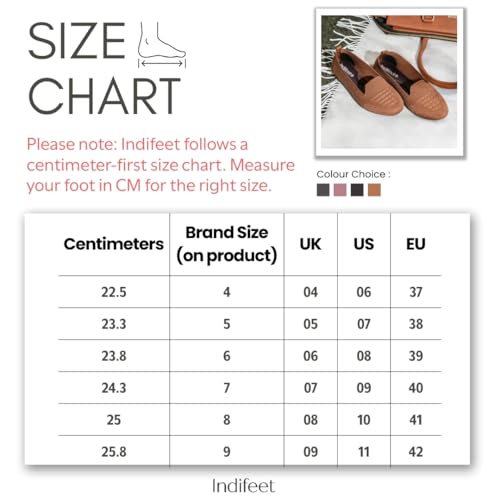 Image of Indifeet - Ballerina Shoes for Women, Stylish Half Cut Slip on, Girls Soft Winter Footwear, Ladies Comfortable Sole Walking Ballet Shoe, Casual Slip-on Ballerinas