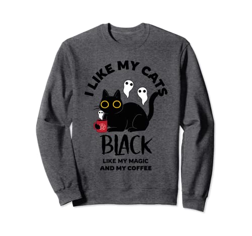 Halloween Kawaii I Like My Cats Black Like My Magic Coffee Sweatshirt