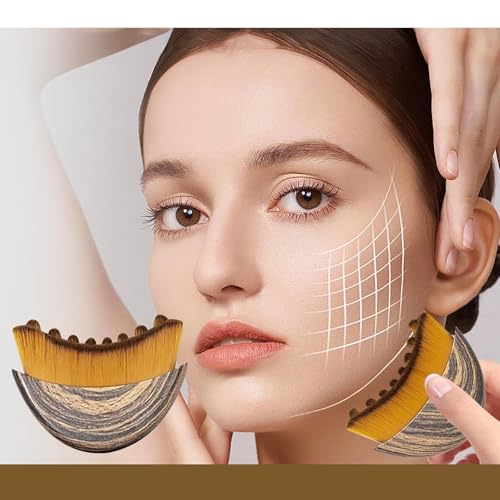 Image of 3-Piece Facial cleansing brush for face, Facial Brush, Dry Brush for Skin, Includes Massage Brush and Gua Sha Tool, Used for shaping the jawline, and Skin Contouring