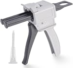 Zihvfzu Dispensing Kit d'armes, 50ml 1:1/1:2 Ratio de mélange manuel d'époxy AB Gun, utilisé pour extruder deux composants Adhésif avec une spécification de 50ml, Buses de mélange statiques incluses