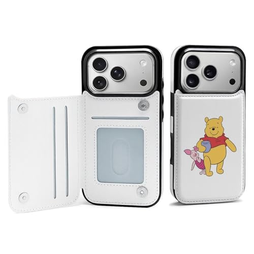 くまのプーさん iPhone17Pro用ケース 手帳型 iPhone17Pro用カバー 財布型 スマホケース カード収納 スタンド機能 携帯ケース PUレザー 全面保護 かわいい 人気