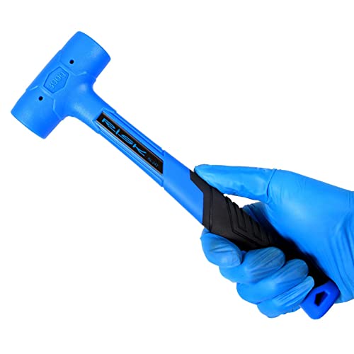 Martillo de goma con mango largo para mantenimiento de bicicletas, martillo de goma de retroceso bajo con cabeza sólida y mango de agarre suave, mazos suaves duraderos para carpintería, camping