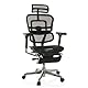 hjh OFFICE Chefsessel mit Fußablage ERGOHUMAN Plus LEGPRO GEN2 Originales Design, 24h Einsatz, Bürosessel mit Vollausstattung ergonomisch, Netz Schwarz