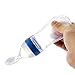 Gaodear Soft Silicone Baby Food Feeder Squeeze Bottle for Solid Food with Dispensing Spoon (Blue, 90ml)