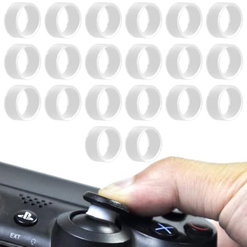 MIRKUZI Accesorios para Steam Machines 20 anillos protectores de joystick de silicona elástica, accesorios para plataforma de vapor (blancos)