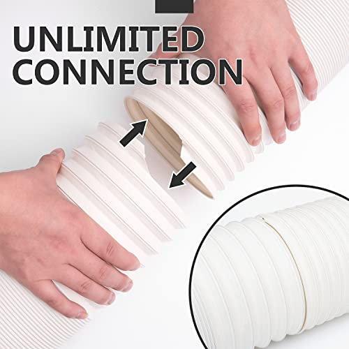 Yoleshy Polypropylene 5.9 Inch Diameter Portable Air Conditioner Hose Ac Hose Flexible Portable Exhaust Vent, 80 Inch Length, Compatible With Delonghi And More, Clockwise #TOP5