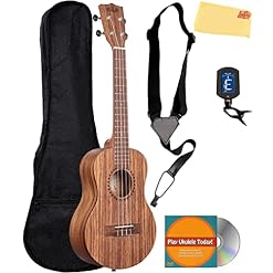 Kala KA-TEAK-T Teak Tenor Ukulele with Gig Bag, Strap, Clip-on Tuner, Austin Bazaar Instructional DVD and Polishing… - Les Beatles, Paul McCartney, John Lennon, RIngo Starr, George Harrison