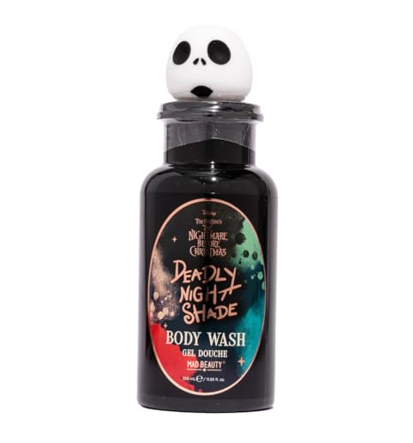 Nightmare Before Christmas Body Wash Jack Skellington Disney | Mad Beauty | Shower Gel Spooky Halloween Vanilla Scent | Fun Skincare Gifts - 350ml Black