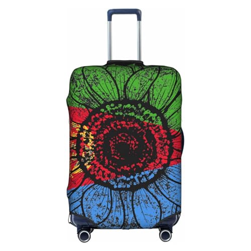 Travel Luggage Cover Vintage Sunflower Eritrea Eritrean Flag Fashion Washable Baggage Suitcase Protector Fit For Luggage Large