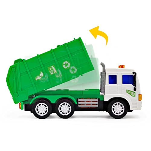 deAO Remote Control Garbage Truck with Batteries, Bin Lorry Toys for