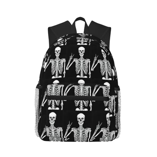 Sac à dos imperméable pour l'université évitant les affaires mouillées avec son motif tête de mort