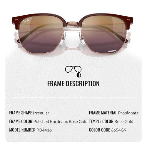 Image of Ray-Ban RB4416 NEW CLUBMASTER Square-Round Shaped Sunglasses for Men & Women with Official RAYBAN Eyewear Kit