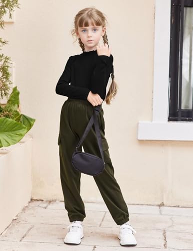 Image of Arshiner Girls 2 Piece Outfits Long Sleeve Pullover Jogger Pants Fall Winter Sweatsuits Tracksuit with Pockets for Kids