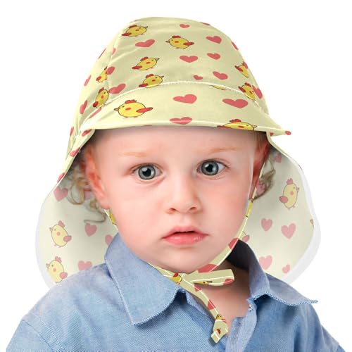 Cartoon Chicken Yellow Infant Toddler & Kids Sun Hat Baby Boys Hat Baby Girls UPF 50+ Adjustable Traveling Swim2