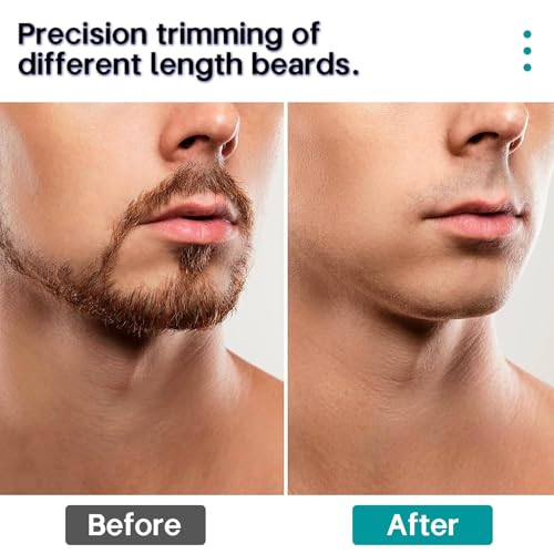 Misuke Manscape Beard Trimmer Men,20 Length Adjustable Blade Wheel,Wet/Dry Electric Trimmer for Precision Facial Hair Trimming,Cordless Hair Clippers,IPX7 Waterproof,LED Display,Men's Gifts - Image 6