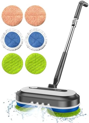 Blonex Cordless Electric Mop, Electric Spin Floor Mop with LED Headlights & Water Sprayer, Long-Lasting Battery, Large 290ml Tank, Self-Propelled Floor Cleaner with Adjustable Tube for All Floors