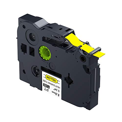 1PCS IDIK HSe-621 hse621 HS621 8.8mm*1.5M Black on Yellow Heat Shrink Tube Tape Label Tapes Compatible for Ptouch Printer