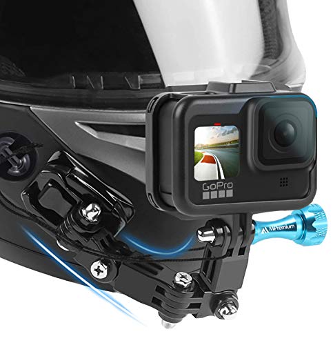 MiPremium Motorcycle Helmet Chin Mount Kits for GoPro Hero 13 12 11 10 9 8 7 6 5 4 3 Black Silver...