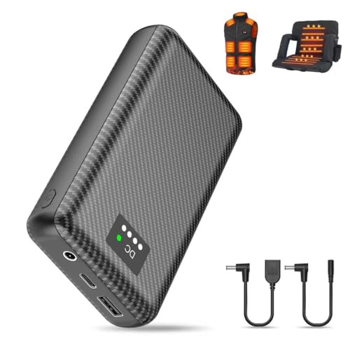 DR.HILL 7.4V Heated Vest Battery Pack 30000mAh Huge Capacity Power Bank with 3.8MM DC Port and USB Port for Heated Vests Heated Stadium Seat Heated Pants for Men Women