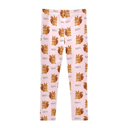 Cute Squirrel Pattern Girls Leggings Soft Comfortable Athletic Leggings Dancing Pants for 4-10 Years2