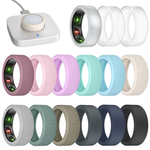 BandRain 超薄型リングカバー 15枚パック Oura Ring Gen 4/3カバー対応 傷防止 シリコン プロテクター アクセサリー レディース メンズ (15パック - セット 10, S 6/7/8/9/10用)の商品画像（Amazon）