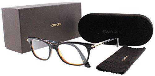Image of Tom Ford FT5237 001 Eyeglasses Frames, Black and Amber, 52mm x 16mm x 140mm