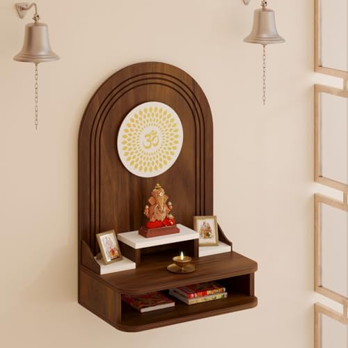 BLUEWUD Siddhi Wall Mount Wooden Mandir for Home, Temple for Home...