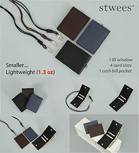maskfactory Slim Leather Card Wallet, Folding, Snap Button, Lanyard set (style D - Lanyard set, Brown)(Stwees Card Wallet)3