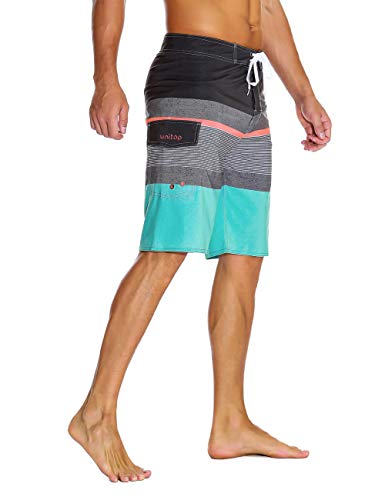 unitop Men's Bathing Board Trunks Beach Shorts Holiday Hawaiian Colorful Striped2