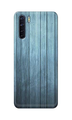 Image of Printed Hard Back Cover Case for Oppo F15 | Oppo F15s | Oppo A91 | Oppo Reno 3 4G Back Cover (Wooden Blue) -702