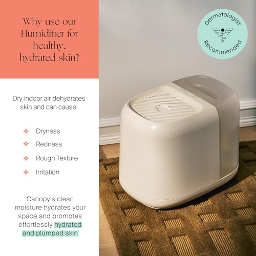 Image of Canopy Large Room Humidifier, Cream, Large Living Space, 36HR Run Time, 5.5L Tank - Includes Canopy Humidifier Plus, Diffusion Well, Unwind Aroma, Filter, Power Cord & Adapter