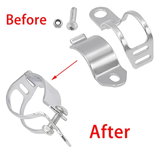 Mxuteuk M-029-W 1 Pair 27-40Mm Chrome Metal Motorcycle Turn Signal Light Bracket Motorcycle Refit Turn Lamp Base Motorcycle Bracket Signal Lamp Mounting Bracket 30-43Mm M-029-W thumb #1
